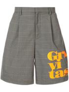 Kolor Slogan Plaid Tailored Shorts - Grey