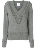 Barrie Romantic Timeless Cashmere V Neck Pullover - Grey