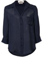 L'agence - Casual Shirt - Women - Silk - L, Blue, Silk