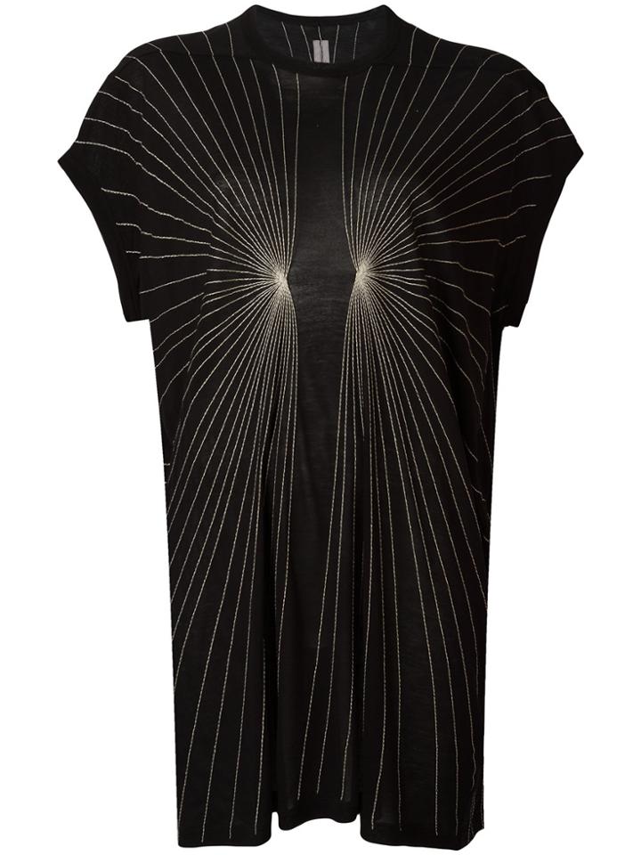 Rick Owens Stitch Detailed T-shirt - Black