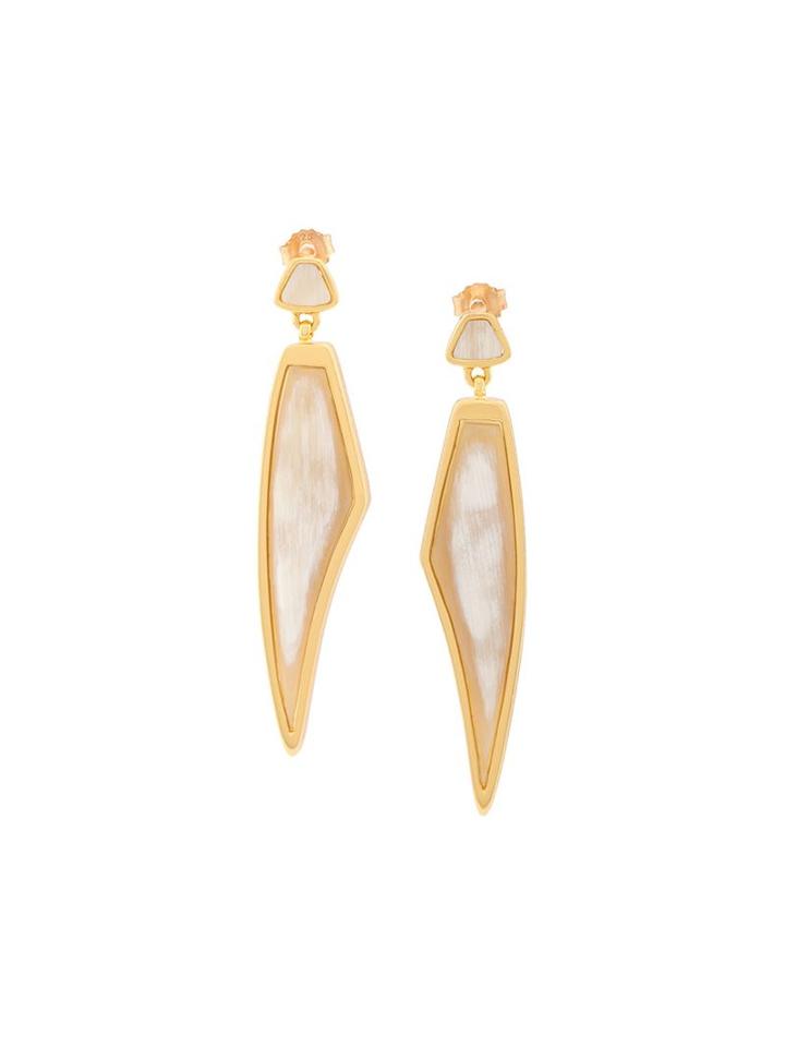 Maiyet Himalayan Headdress Earrings, Women's, Grey, 12kt Rose Gold