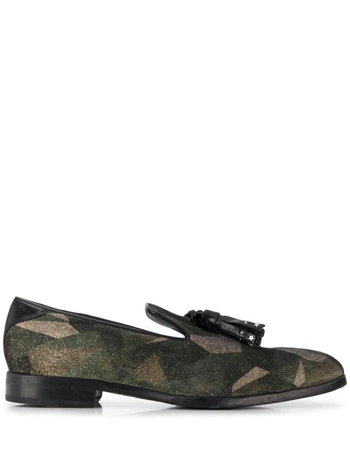 Jimmy Choo Foxley Patchwork Loafers - Green