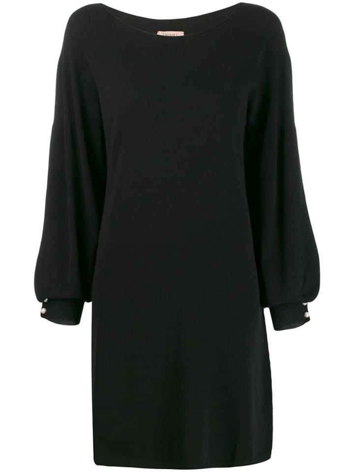 Twin-set Balloon Sleeve Dress - Black