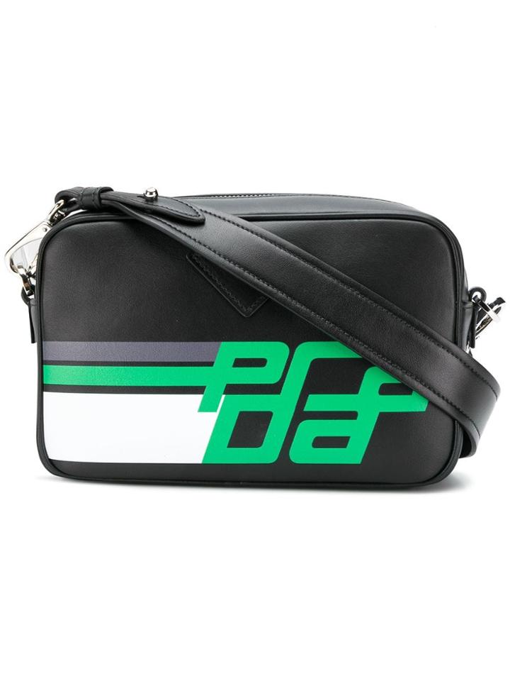 Prada Printed Logo Crossbody Bag - Black