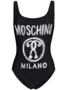 Moschino Logo Front Swimsuit - Black