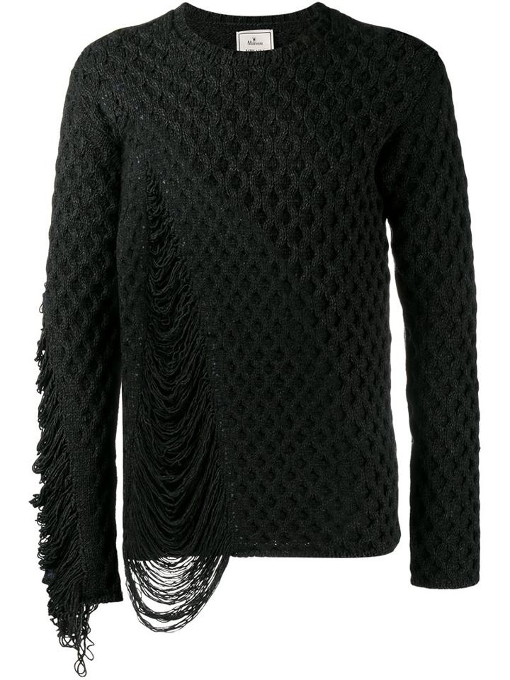 Mihara Yasuhiro Frayed Textured Knit Jumper