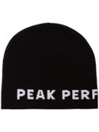Peak Performance Logo Intarsia Beanie Hat - Black