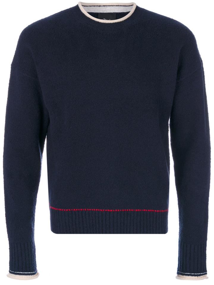 3.1 Phillip Lim Knit Contrast Neck Jumper - Blue