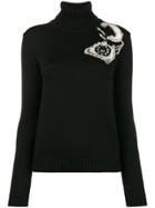 Miu Miu Telephone Intarsia Wool Sweater - Black