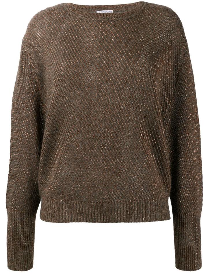 Brunello Cucinelli Knitted Twill Jumper - Green