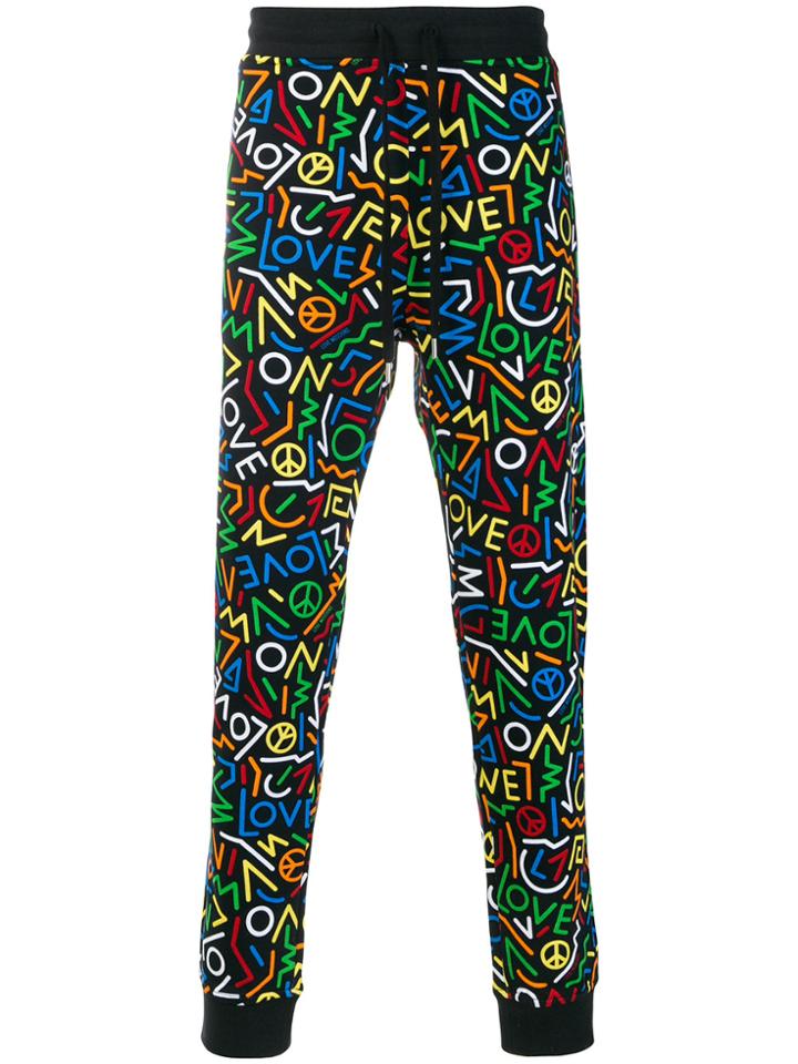 Love Moschino Logo Print Joggers - Black