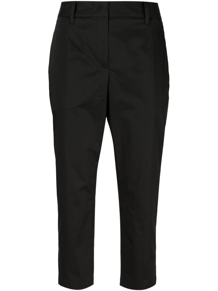 Jil Sander Cropped Trousers, Women's, Size: 36, Black, Spandex/elastane/cotton