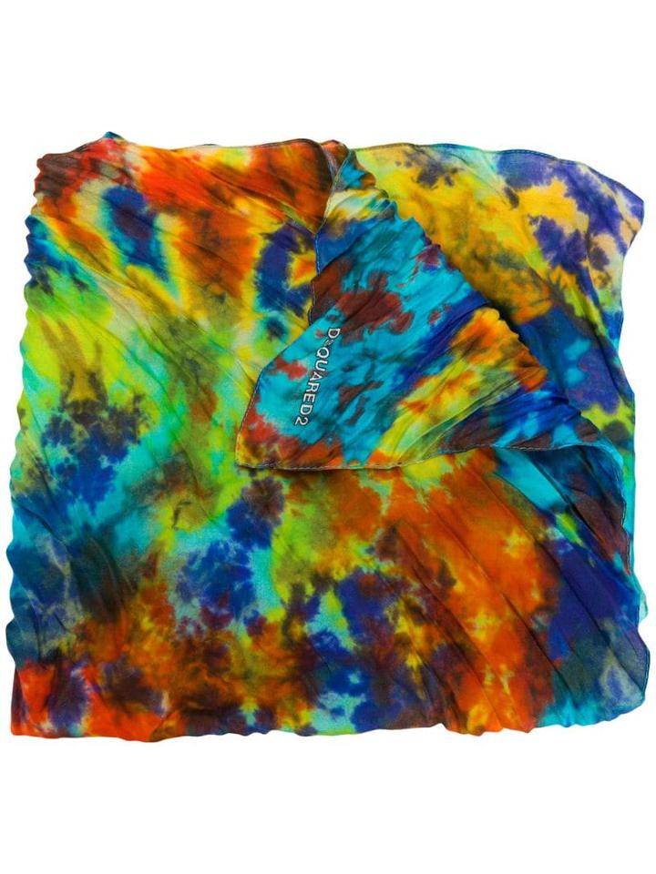 Dsquared2 Tie-dye Print Bandanna - Blue