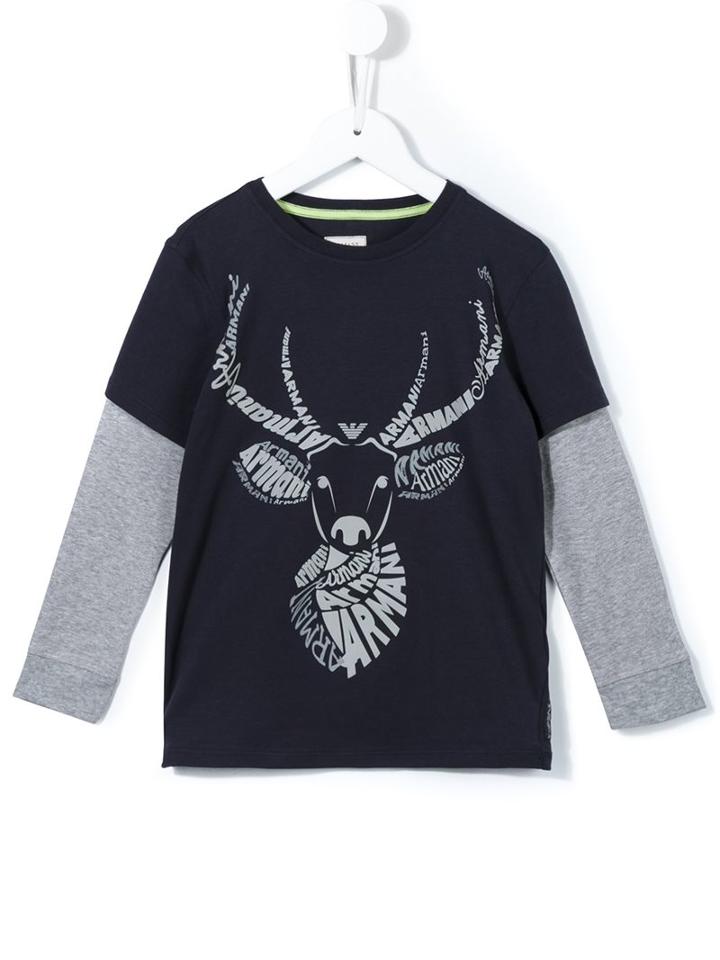 Armani Junior Stag Print T-shirt