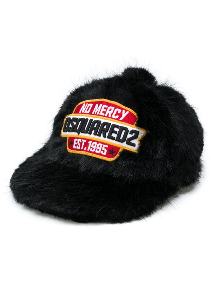 Dsquared2 No Mercy Fur Baseball Cap - Black