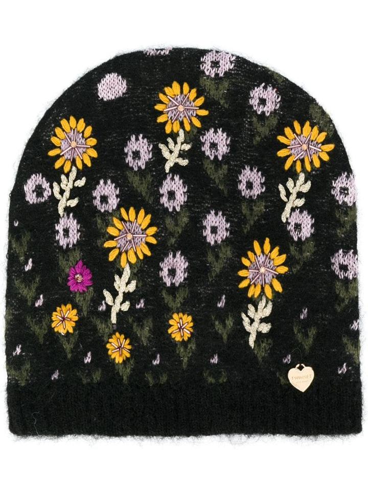 Twin-set Jacquard Fiori Hat - Black