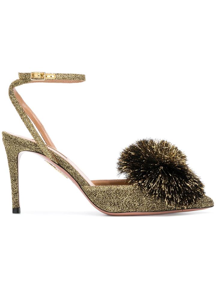 Aquazzura Powder Puff Slingback Pumps - Metallic