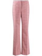 Escada Check Print Trousers - Red