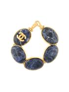 Chanel Pre-owned 1995 Stone Logo Bracelet - Gold