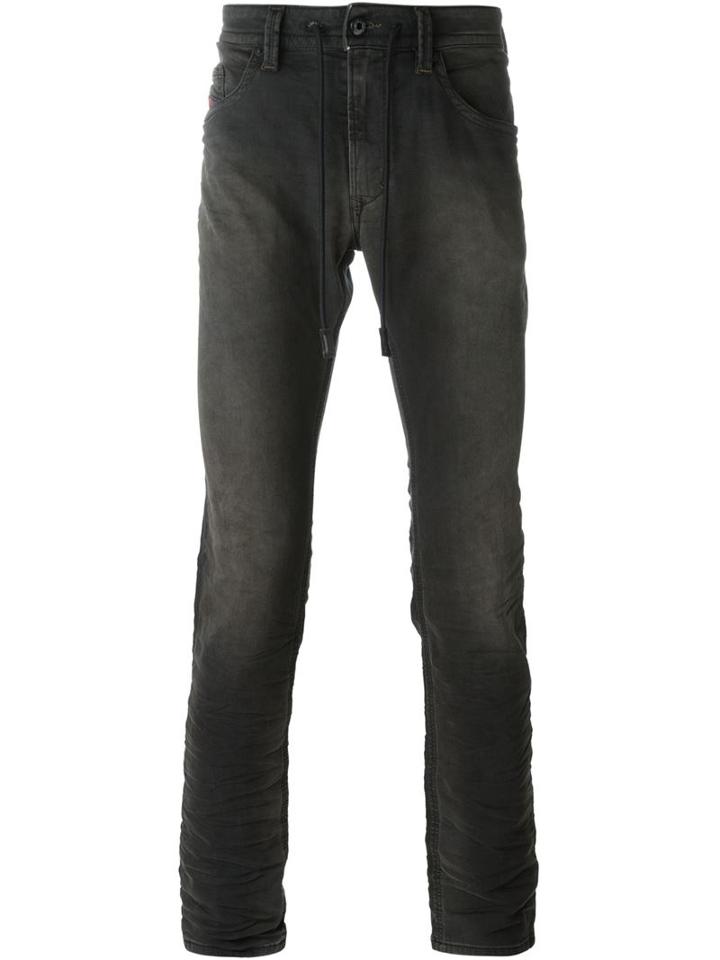 Diesel Thavar 0848g Jeans, Men's, Size: 34, Brown, Cotton/polyester/spandex/elastane/calf Leather