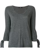 Steffen Schraut - Tied Cuffs Knitted Blouse - Women - Nylon/polyester/viscose/cashmere - 38, Grey, Nylon/polyester/viscose/cashmere