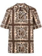 Valentino Paisley Logo Print Shirt - Brown