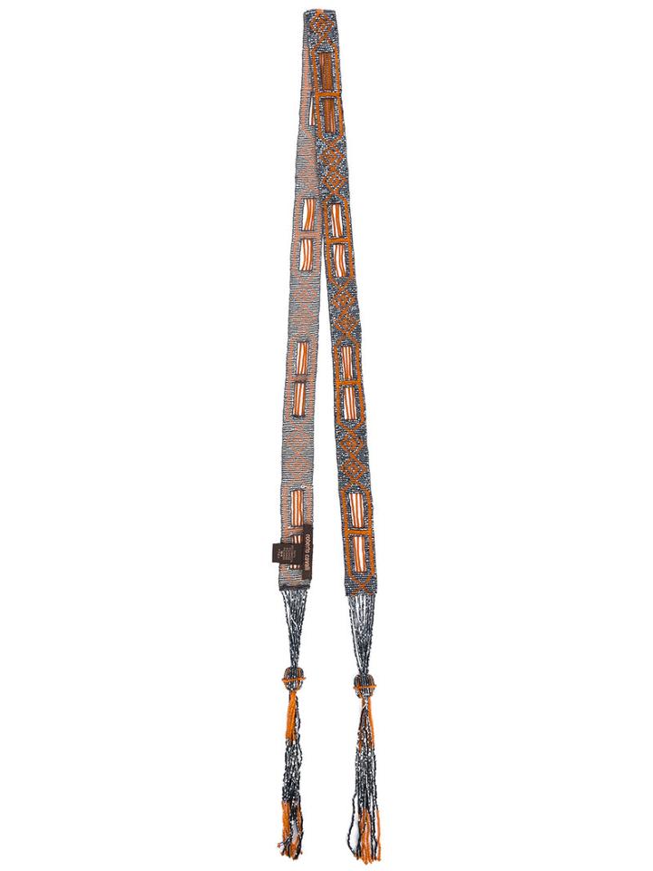 Roberto Cavalli - Beaded Embroidery Scarf - Women - Polyamide - One Size, Grey, Polyamide