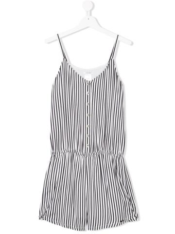 Liu Jo Kids Teen Striped Playsuit - White