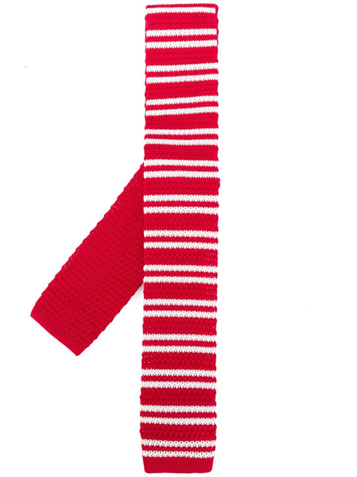 Church's Striped Skinny Scarf - Red