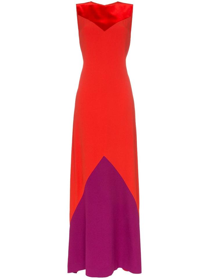 Givenchy Contrast Panel Maxi Dress - Red