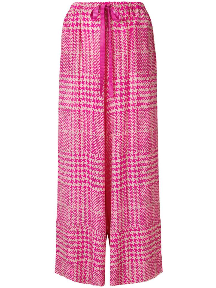 Fendi Embroidered Flared Trousers - Pink & Purple