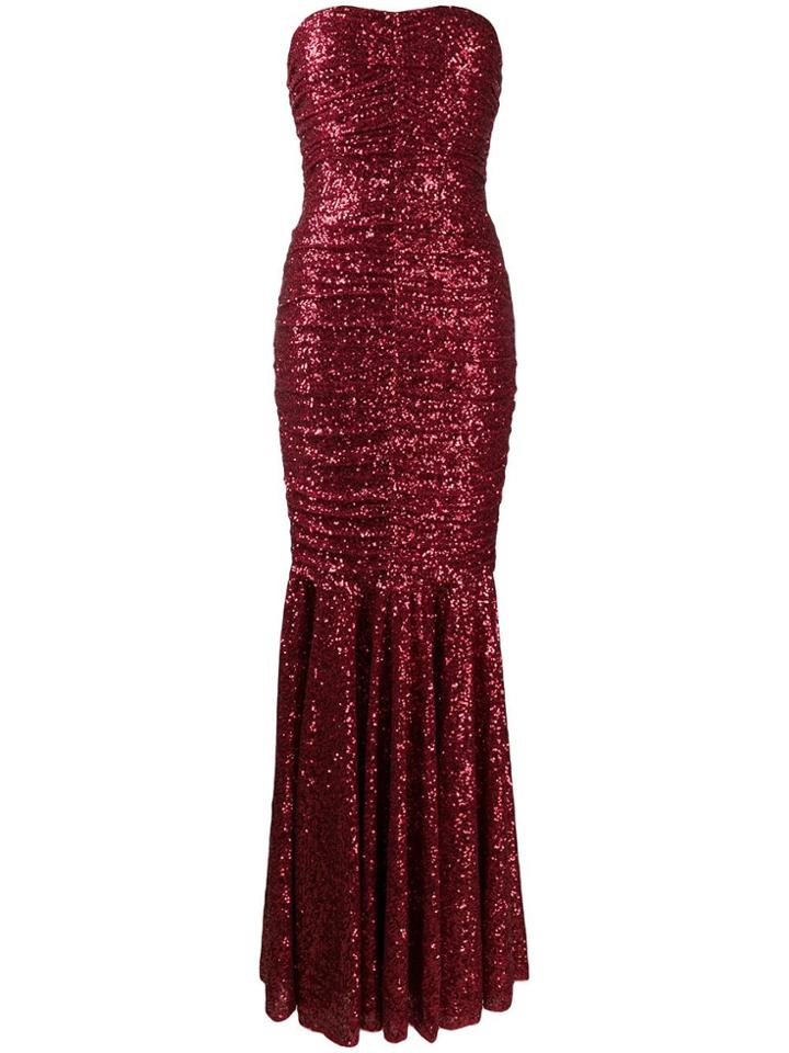 Dolce & Gabbana Sequined Long Dress - Red