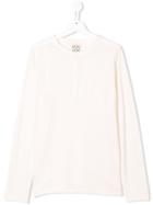 Douuod Kids Longsleeved Button T-shirt - White
