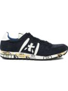 Premiata White Lace-up Sneakers, Men's, Size: 43, Blue, Goat Skin/polyamide/rubber/pig Leather