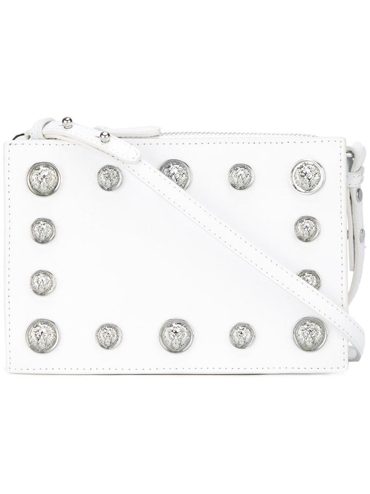 Versus Lion Head Shoulder Bag, Women's, White, Leather