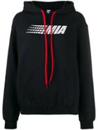 Mia-iam Logo Print Hoodie - Black