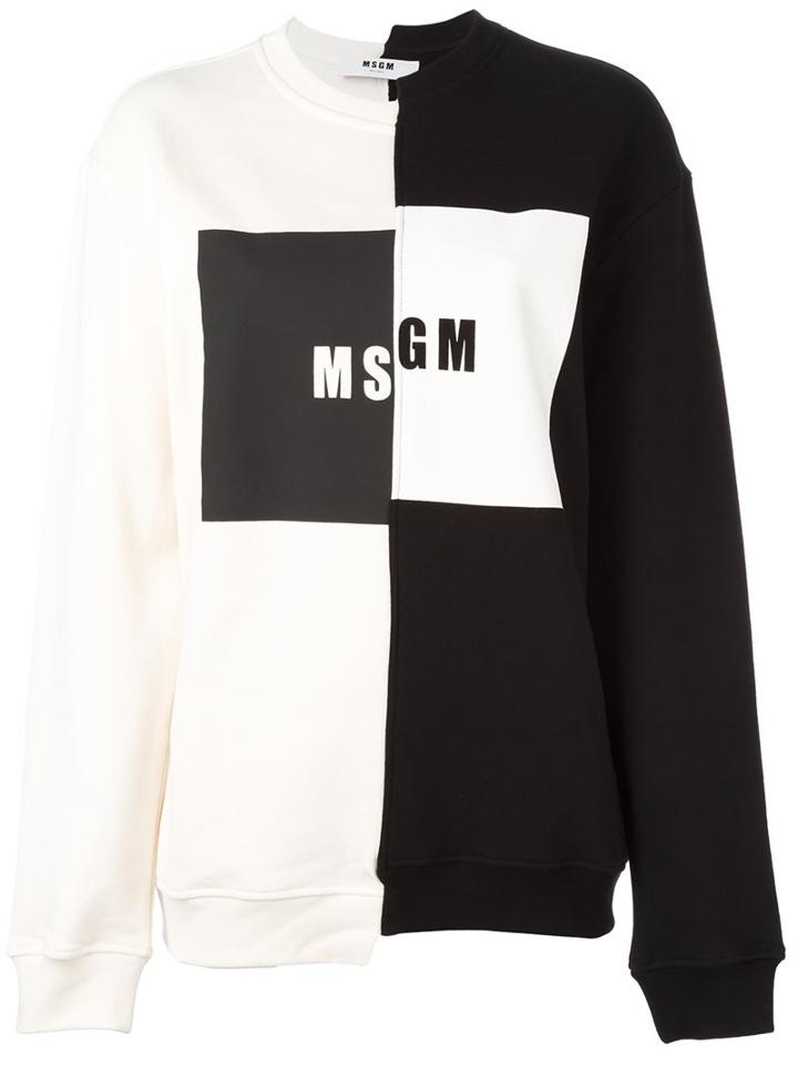 Msgm Two-tone Logo Sweatshirt
