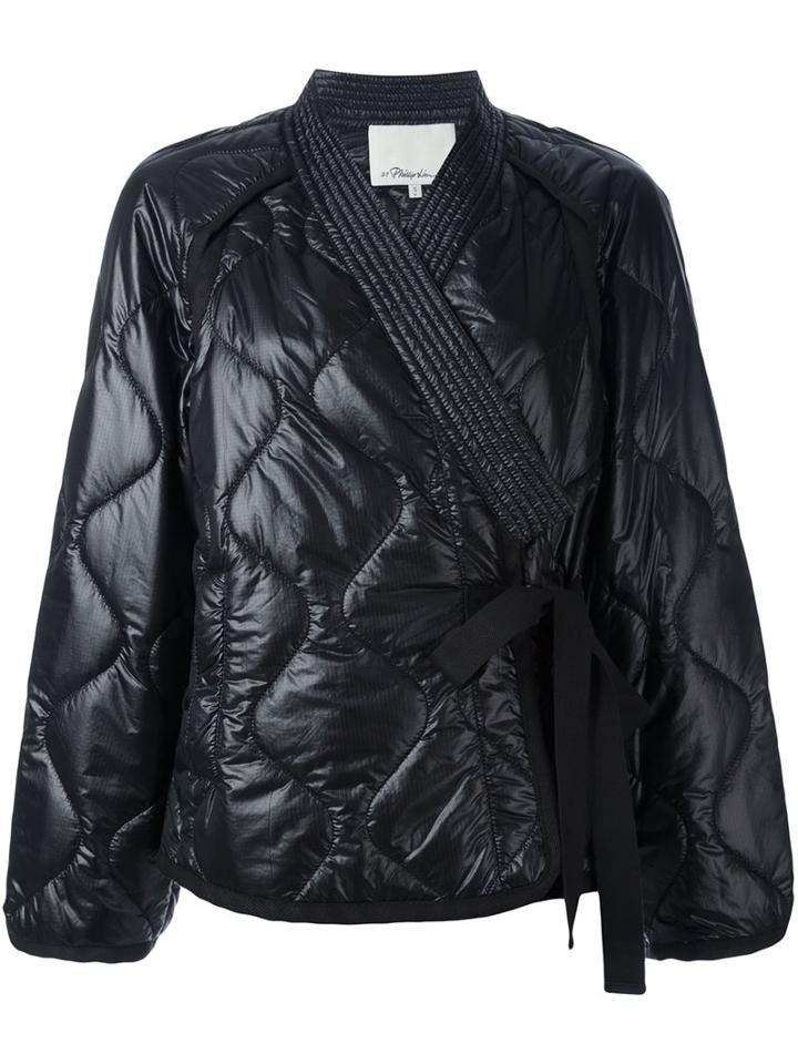 3.1 Phillip Lim Padded Kimono Jacket, Women's, Size: 6, Black, Polyamide/polyester/acrylic