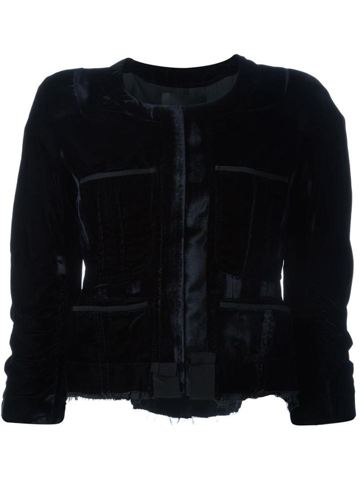 Haider Ackermann Velvet Gathered Back Cropped Jacket