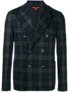 Barena Plaid Double Breasted Blazer, Men's, Size: 50, Grey, Cotton/virgin Wool