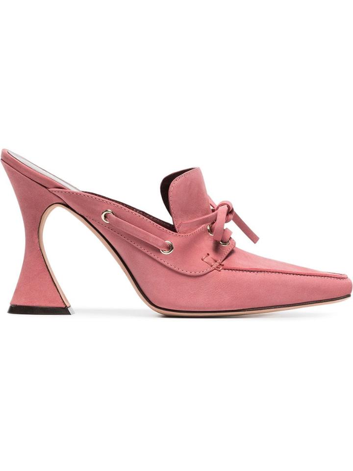 Sies Marjan Pink Remi 100 Suede Boat Mules - Pink & Purple