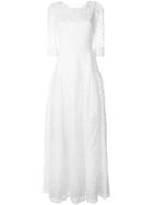 Dolce & Gabbana Embroidered Flower Motif Dress - White