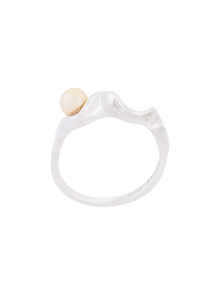 Mehem Wavy Pearl Ring - Metallic