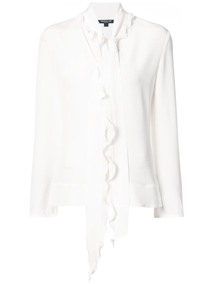 Derek Lam V-neck Scarf Blouse - Nude & Neutrals