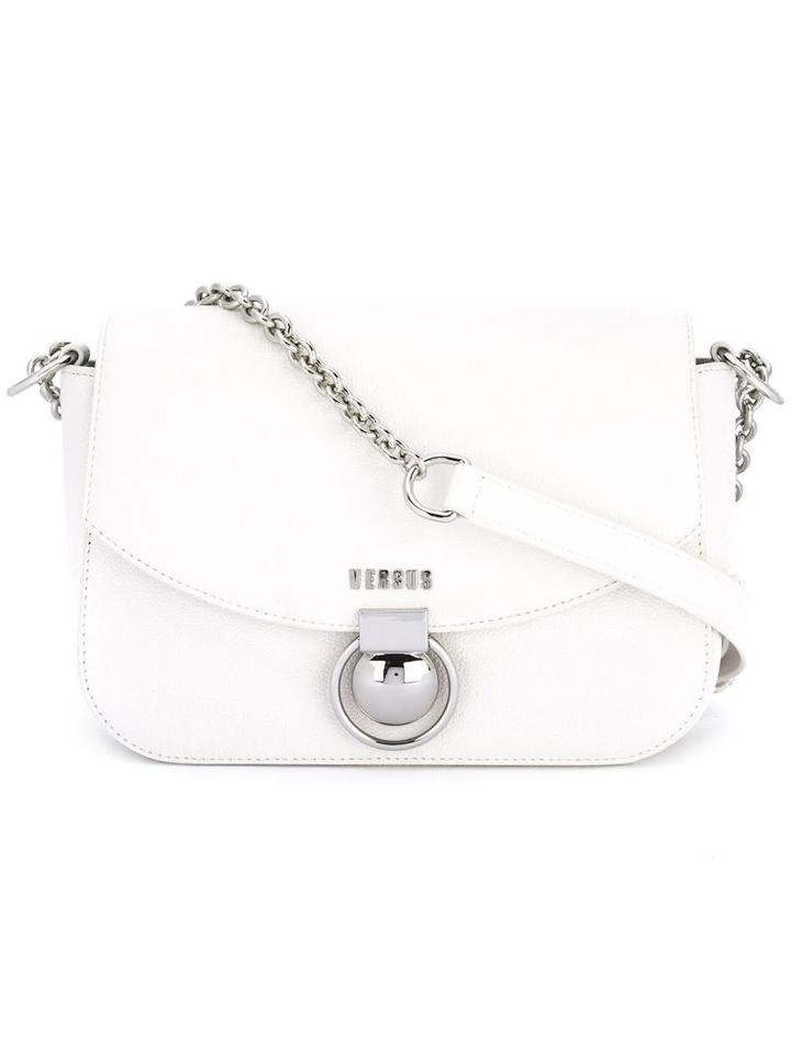 Versus Chain Strap Shoulder Bag, Women's, White, Calf Leather
