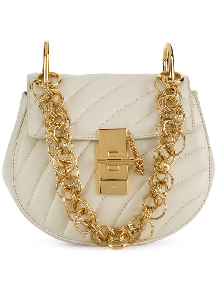 Chloé Quilted Drew Shoulder Bag - Nude & Neutrals