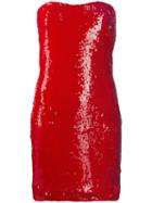 Dondup Embellished Strapless Dress - Red