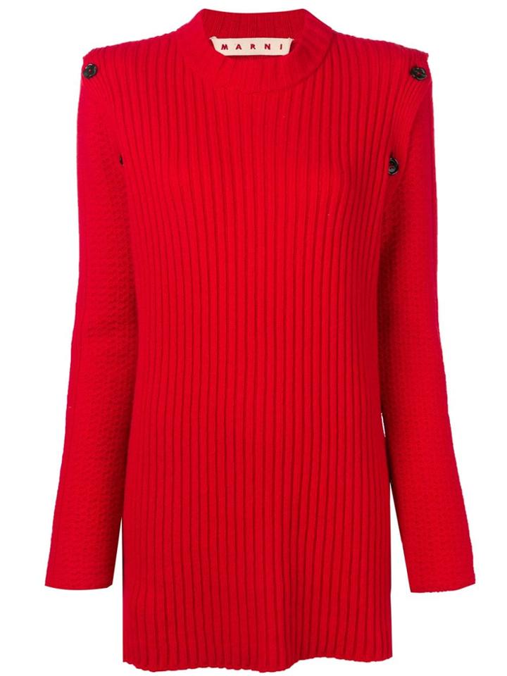Marni Long Rib Sweater - Red