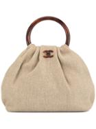 Chanel Vintage Cc Logos Hand Tote Bag - Neutrals
