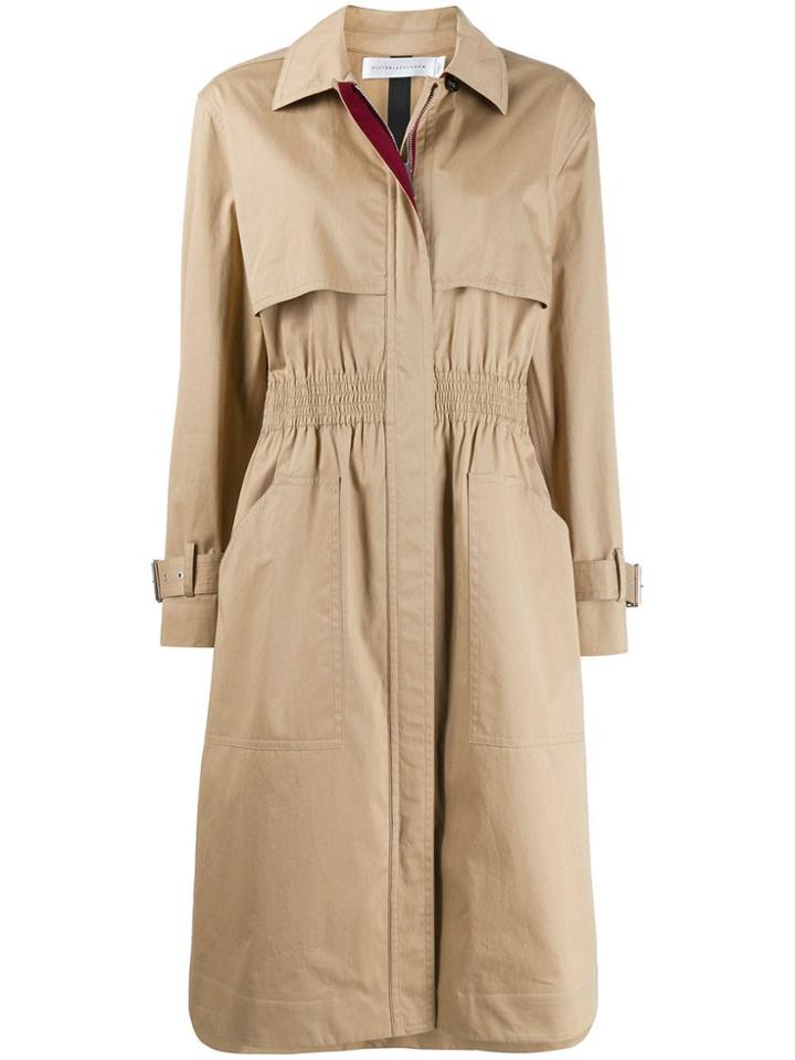 Victoria Beckham Cinched Waist Trench Coat - Neutrals